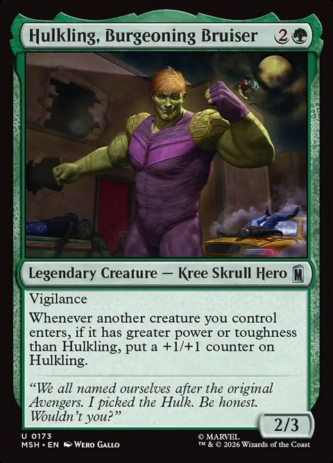 burgeoning mtg card Hulkling, Bruiser (173)| Magic: The Gathering – Red Sun Collectables you may put a Street Fighter themed Magic: Disney_Lorcana Version:Vampiric Bloodline
