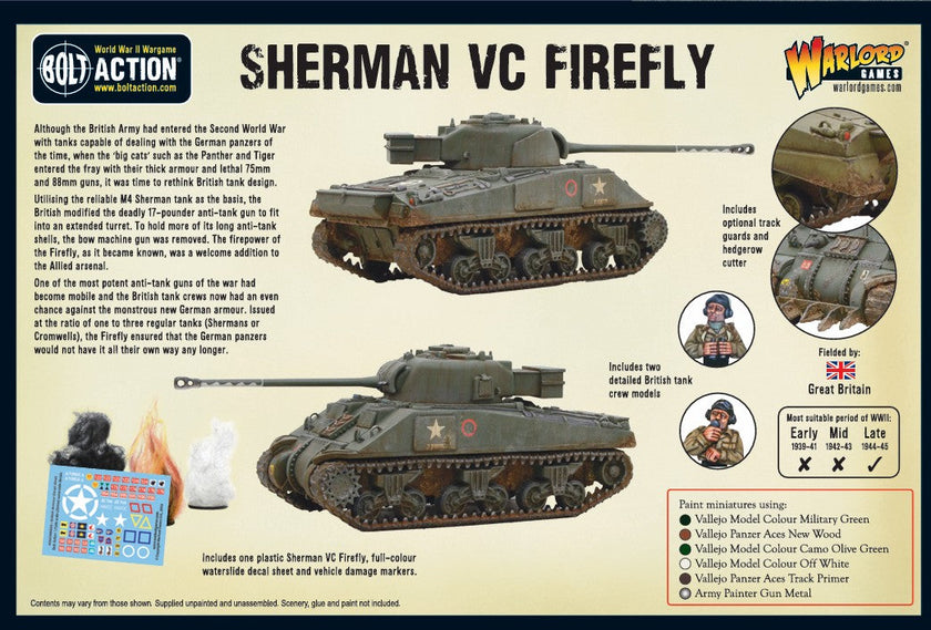 Bolt Action Sherman Firefly Vc (Plastic Box) - British Army