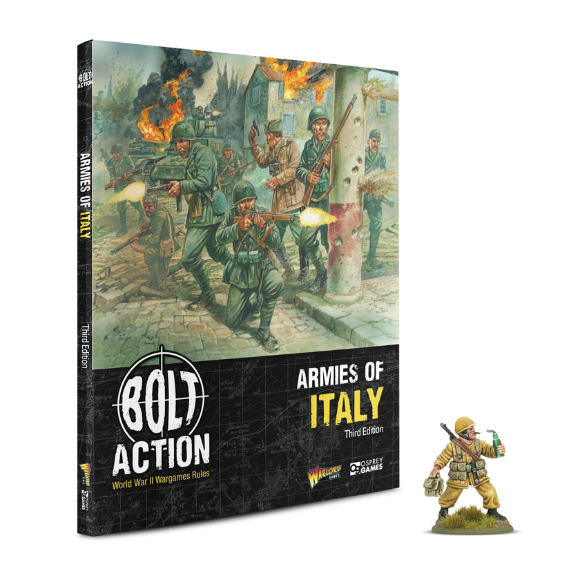Bolt Action Armies of Italy with 'Desert Lightning' book miniature