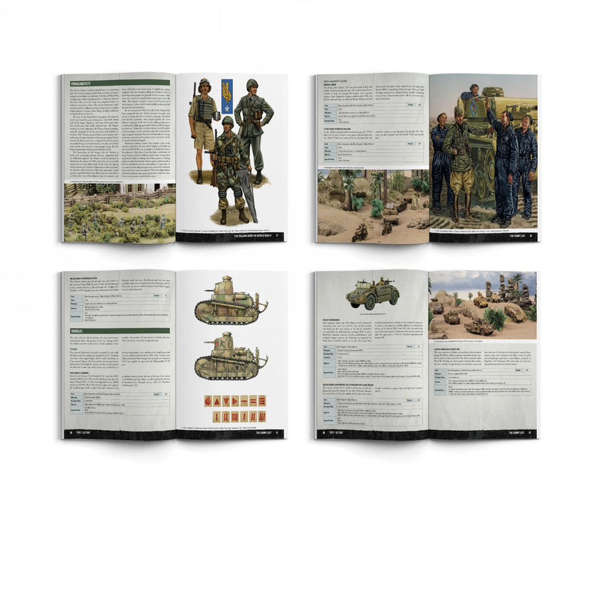 Bolt Action Armies of Italy with 'Desert Lightning' book miniature