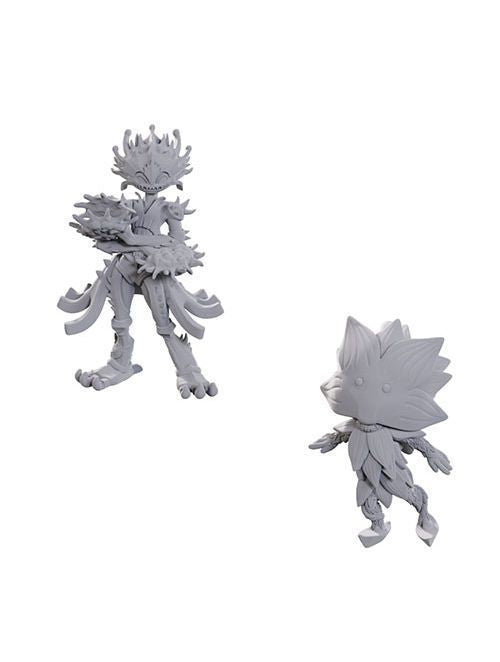 Pathfinder Deep Cuts Unpainted Miniatures: Lotus Leshy and Flytrap Leshy