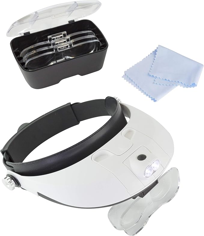 Lightcraft LC1766 Pro LED Magnifier Headband with Bi-Plate Magnification