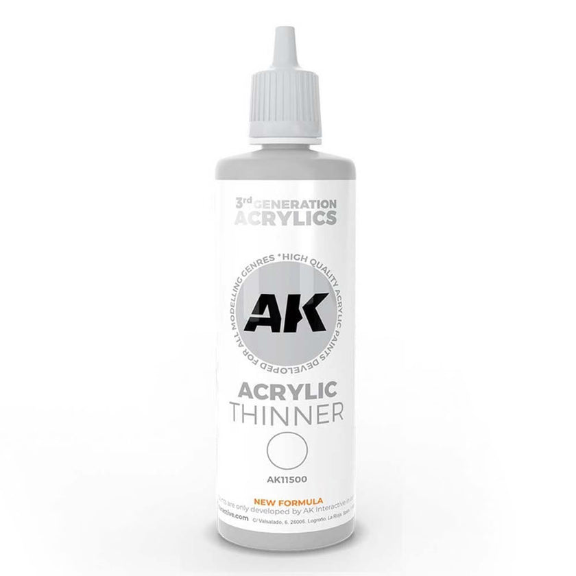 AK11500 - ACRYLIC THINNER - AK Interactive 3 gen model paint - 100ml Bottle