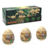 CaDA Tray of 3 Dinosaur Eggs with Stegosaurus Triceratops & Velociraptor