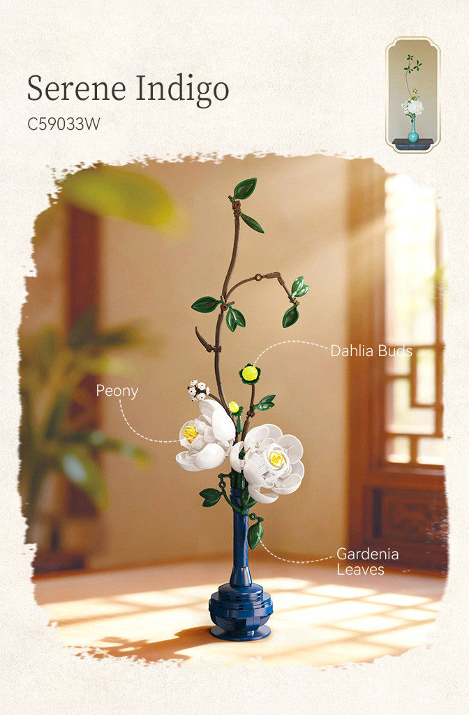 CaDA Oriental Floral Art: Serene Indigo - 324 pcs