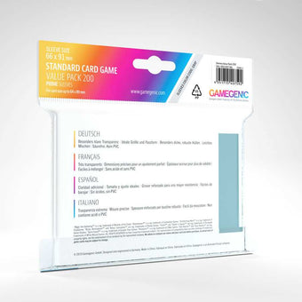 200 Reinforced Standard Sized Clear Sleeves - Gamegenic Value Pack