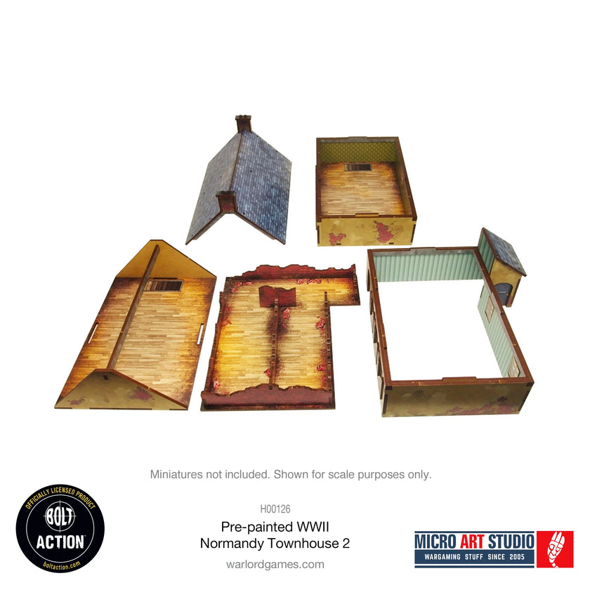 Bolt Action Pre-painted WW2 Normandy Townhouse 2