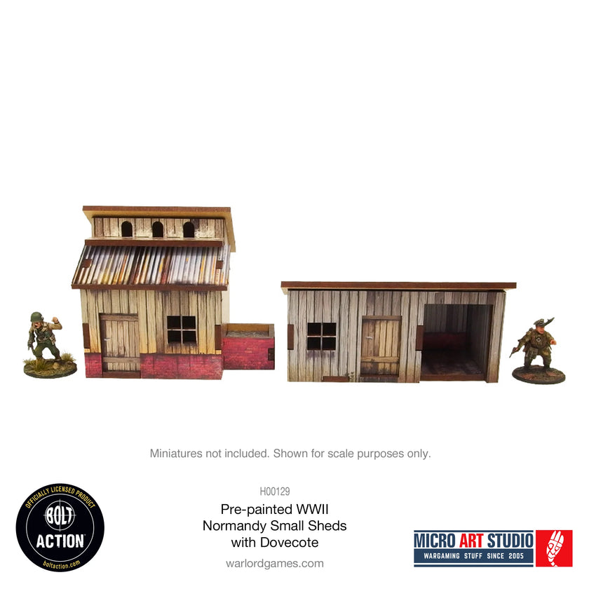 Bolt Action: Pre-painted WW2 Normandy Small Sheds with Dovecote