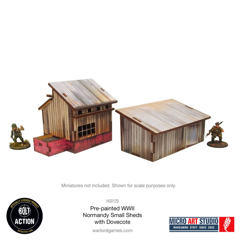 Bolt Action: Pre-painted WW2 Normandy Small Sheds with Dovecote