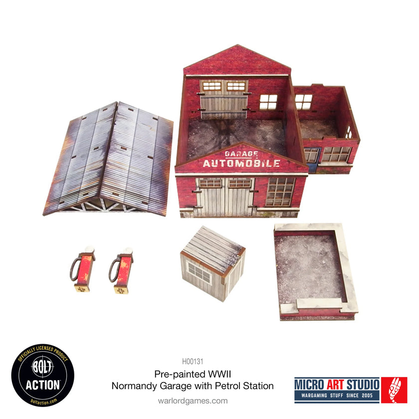 Bolt Action: Pre-painted WW2 Normandy Garage with Petrol Station