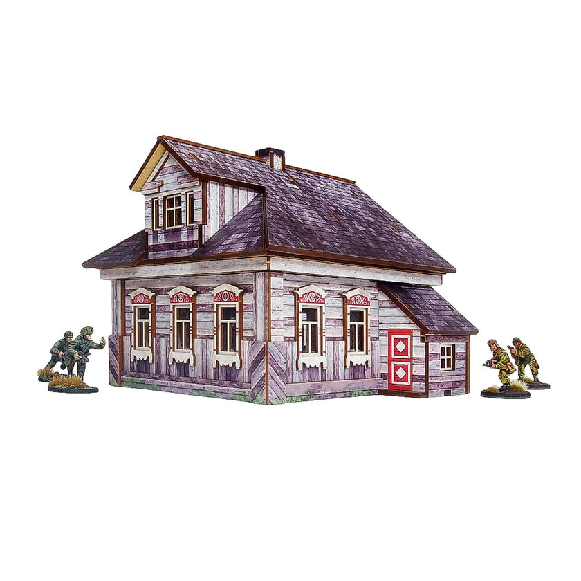 Bolt Action: Pre-Painted WW2 Ostfront Village Whitewashed Dacha