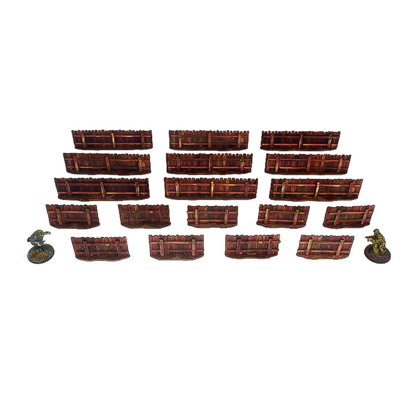 Bolt Action: Pre-Painted WW2 Ostfront Village Low Fence