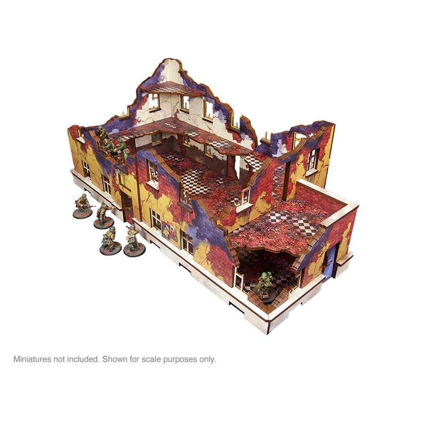 Bolt Action: Pre-Painted WW2 Ostfront Stalingrad School Left (with balcony)
