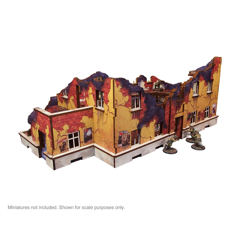 Bolt Action: Pre-Painted WW2 Ostfront Stalingrad School Left (with balcony)