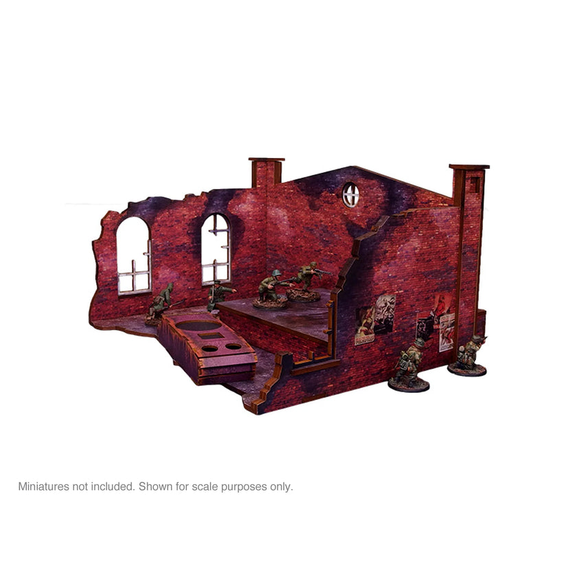 Bolt Action: Pre-Painted WW2 Ostfront Stalingrad Factory Back (with ramp)
