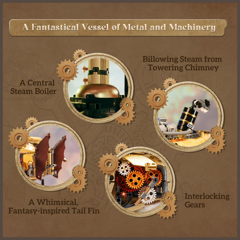 Pantasy Steampunk Airship - 1949 pcs