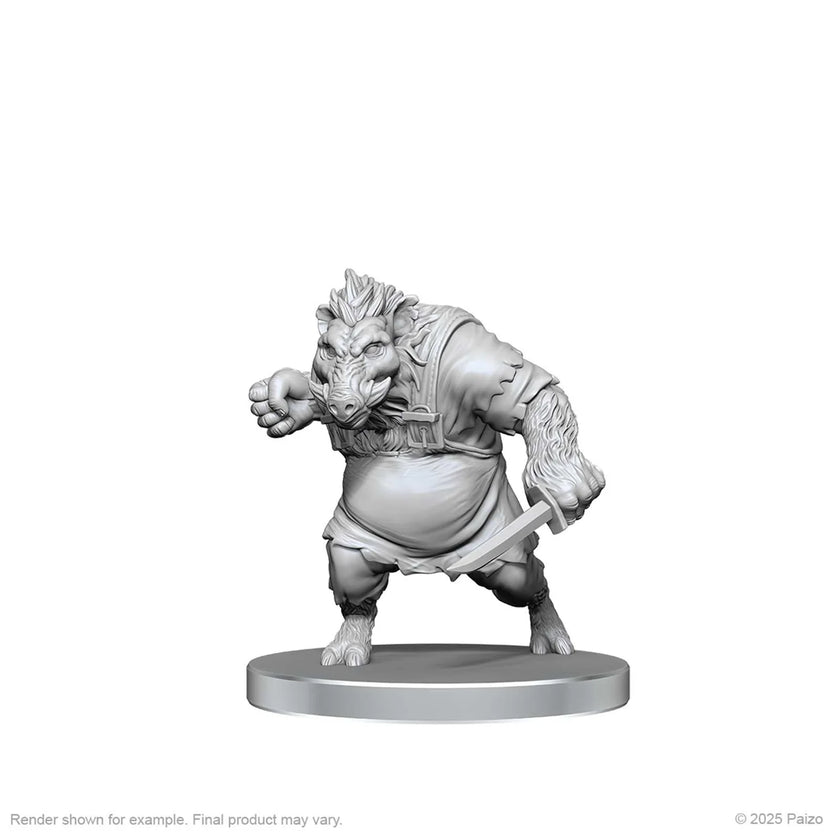 Pathfinder Deep Cuts Unpainted Miniatures: Werewolf & Wereboar