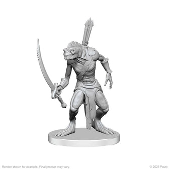 Pathfinder Deep Cuts Unpainted Miniatures: Xulgath Skirmisher & Stoneliege