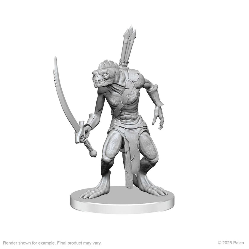 Pathfinder Deep Cuts Unpainted Miniatures: Xulgath Skirmisher & Stoneliege