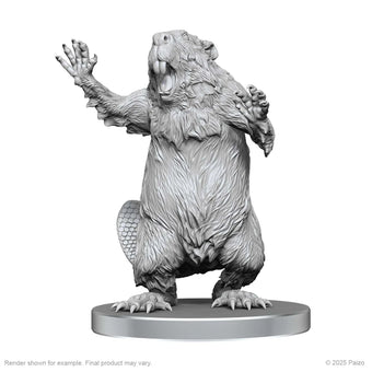 Pathfinder Deep Cuts Unpainted Miniatures: Boggard Scout & Castoroides