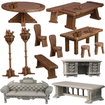 Terrain Crate Fantasy Miniatures: Tables and Chairs